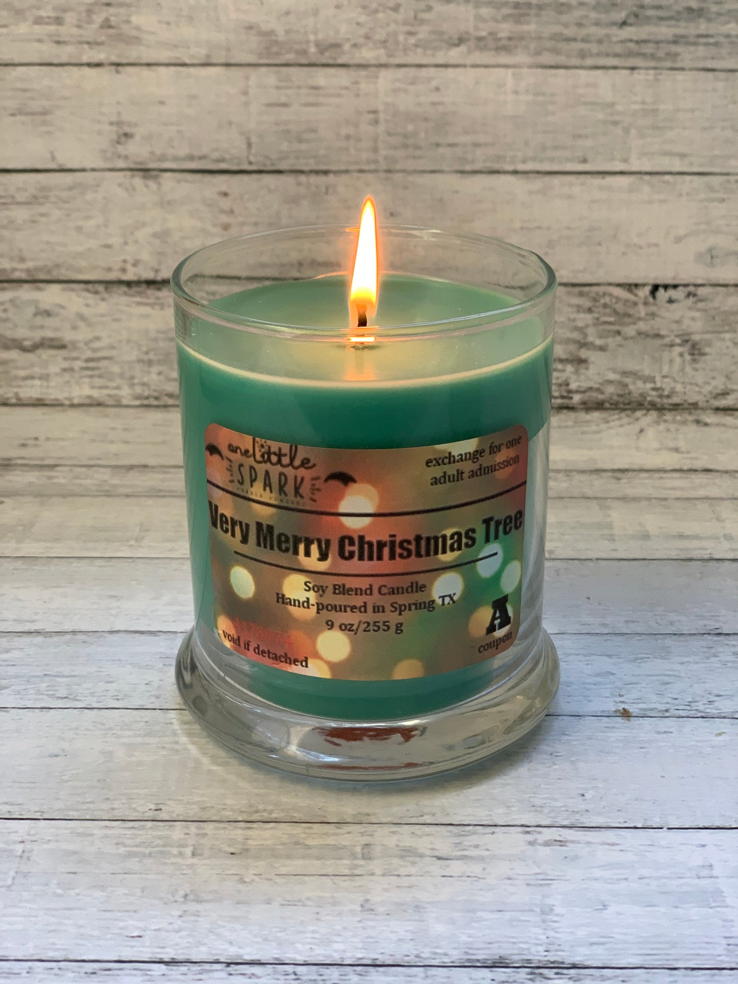 Very Merry Christmas Tree Candle